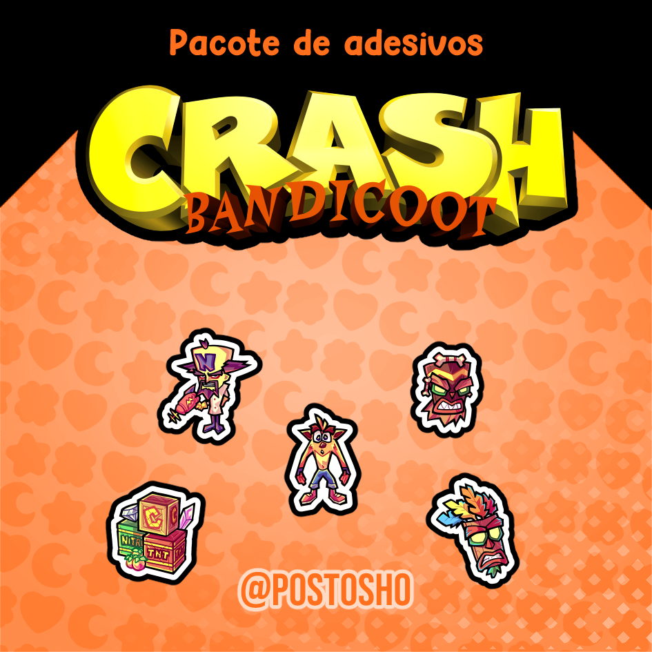 Pacote de Adesivos: Crash Bandicoot - Imagem 1