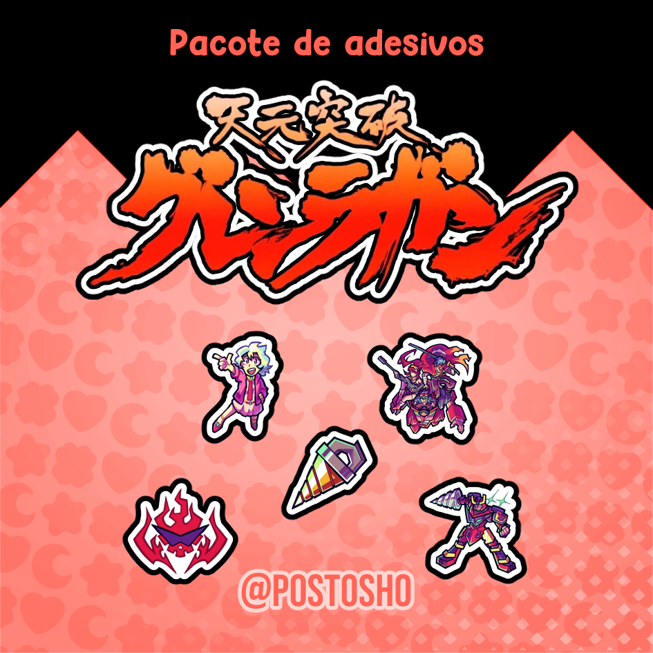 Pacote de Adesivos: Gurren Lagann - Imagem 1